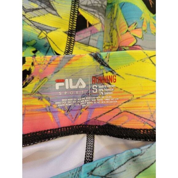 FILA Size Small Cropped Performance Leggings  Multicolor Abstract - Picture 4 of 7